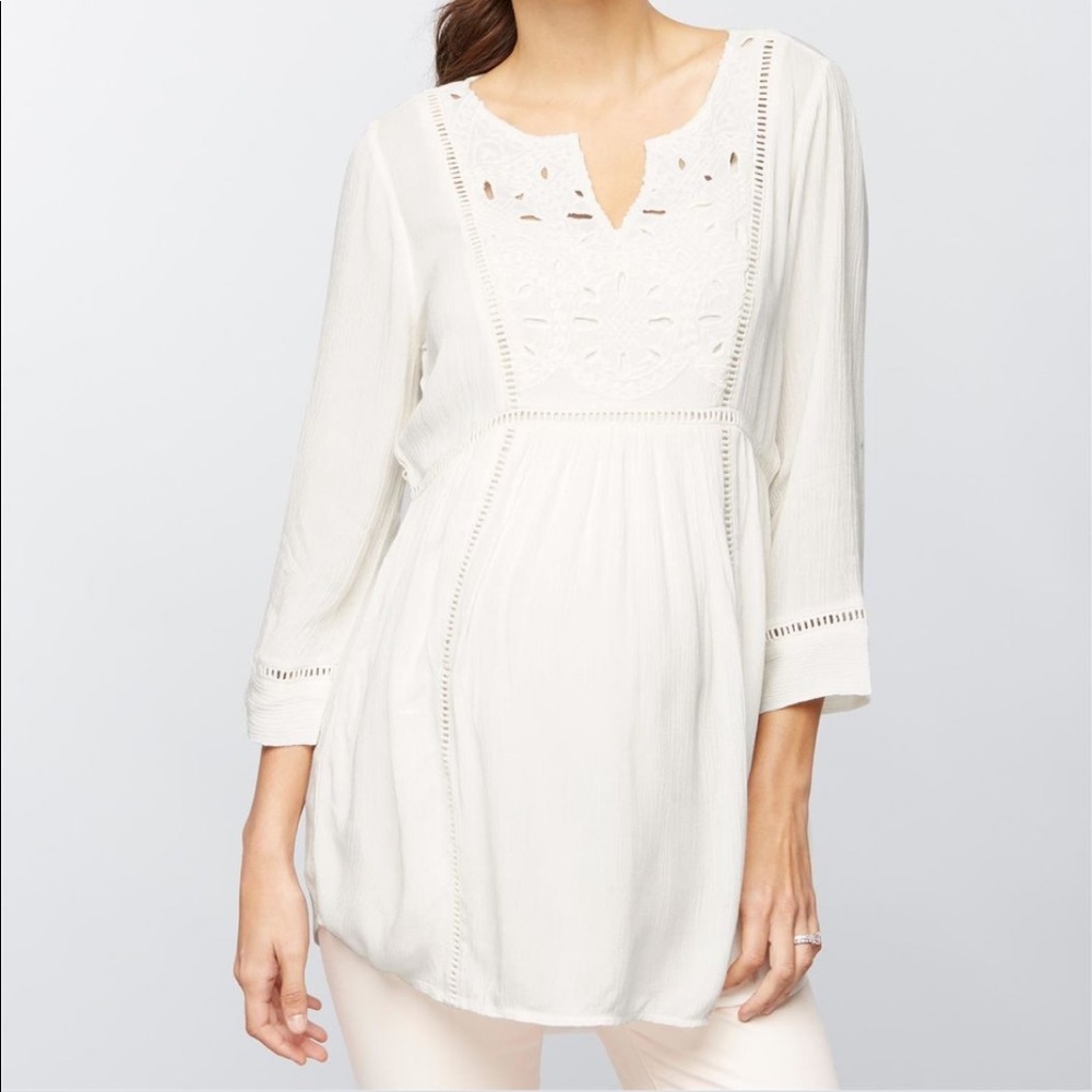 Eyelet maternity tunic